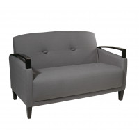 OSP Home Furnishings MST52-W12 Main Street Loveseat. Woven Charcoal Fabric.